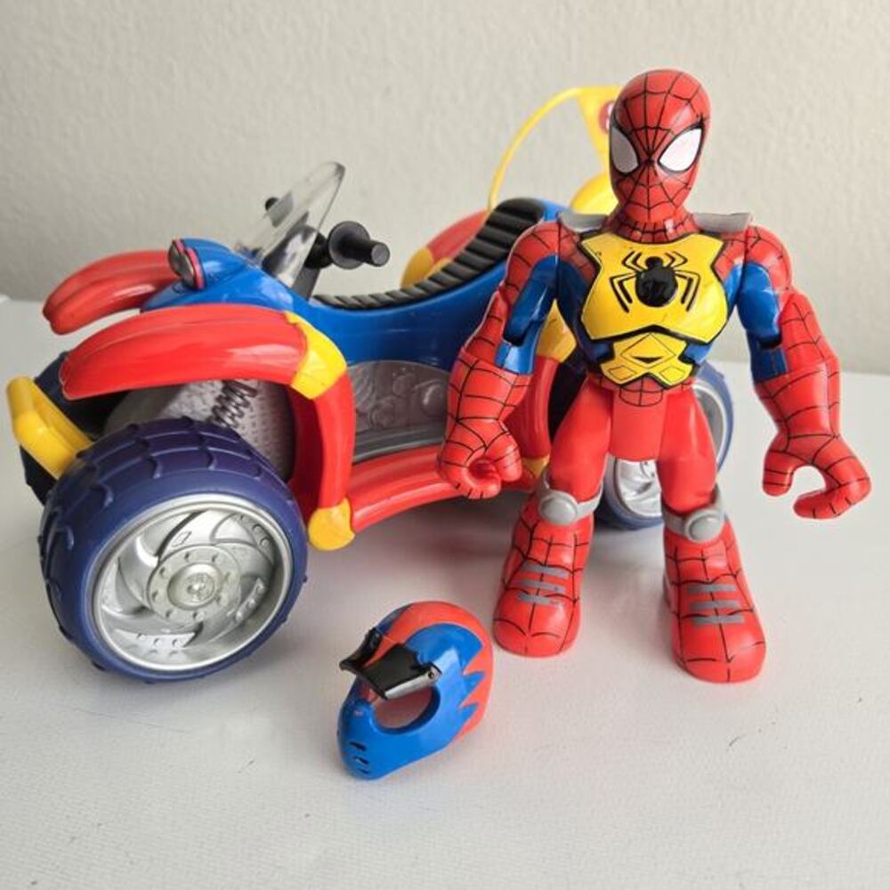 Spiderman & Friends Pull Back 'n‎ Go ATV 13" With Figure Playwell 2002